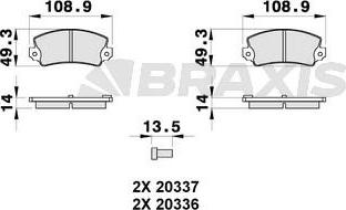 Braxis AB0314 - Kit pastiglie freno, Freno a disco autozon.pro