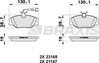 Braxis AB0315 - Kit pastiglie freno, Freno a disco autozon.pro