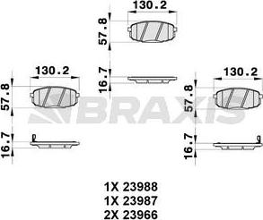 Braxis AB0312 - Kit pastiglie freno, Freno a disco autozon.pro