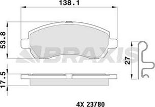 Braxis AB0386 - Kit pastiglie freno, Freno a disco autozon.pro