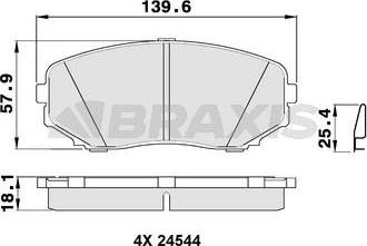 Braxis AB0388 - Kit pastiglie freno, Freno a disco autozon.pro