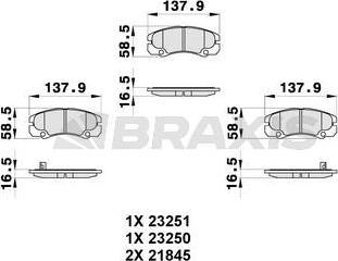 Braxis AB0325 - Kit pastiglie freno, Freno a disco autozon.pro