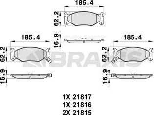 Braxis AB0326 - Kit pastiglie freno, Freno a disco autozon.pro