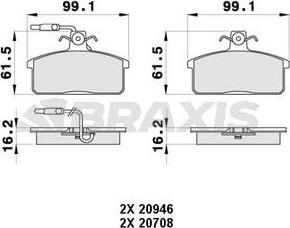 Braxis AB0374 - Kit pastiglie freno, Freno a disco autozon.pro