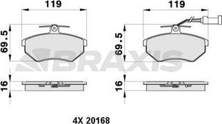 Braxis AB0375 - Kit pastiglie freno, Freno a disco autozon.pro