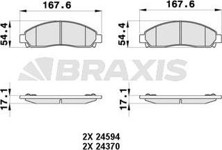 Braxis AB0377 - Kit pastiglie freno, Freno a disco autozon.pro