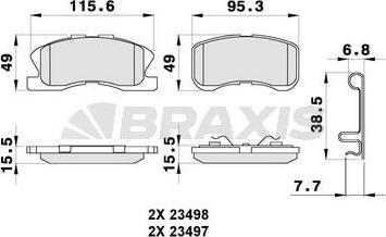 Braxis AB0290 - Kit pastiglie freno, Freno a disco autozon.pro