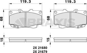 Braxis AB0292 - Kit pastiglie freno, Freno a disco autozon.pro