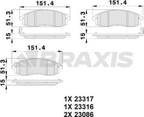 Braxis AB0243 - Kit pastiglie freno, Freno a disco autozon.pro