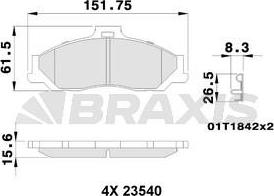 Braxis AB0242 - Kit pastiglie freno, Freno a disco autozon.pro