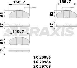 Braxis AB0247 - Kit pastiglie freno, Freno a disco autozon.pro