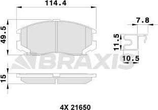 Braxis AB0250 - Kit pastiglie freno, Freno a disco autozon.pro