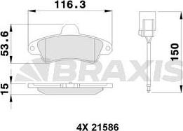 Braxis AB0252 - Kit pastiglie freno, Freno a disco autozon.pro