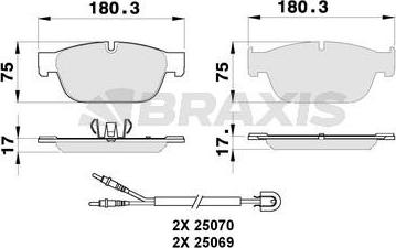 Braxis AB0269 - Kit pastiglie freno, Freno a disco autozon.pro