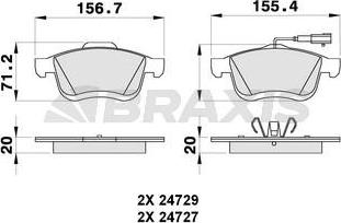 Braxis AB0264 - Kit pastiglie freno, Freno a disco autozon.pro