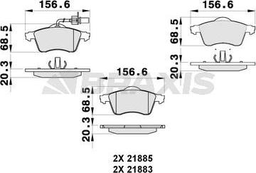 Braxis AB0266 - Kit pastiglie freno, Freno a disco autozon.pro