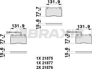 Braxis AB0261 - Kit pastiglie freno, Freno a disco autozon.pro