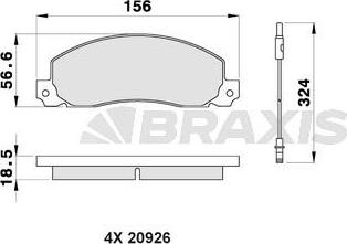 Braxis AB0200 - Kit pastiglie freno, Freno a disco autozon.pro