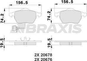 Braxis AB0208 - Kit pastiglie freno, Freno a disco autozon.pro