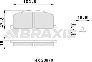 Braxis AB0215 - Kit pastiglie freno, Freno a disco autozon.pro