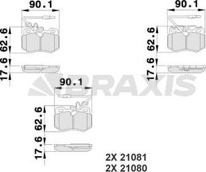 Braxis AB0216 - Kit pastiglie freno, Freno a disco autozon.pro