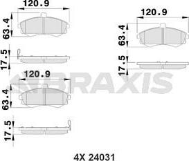 Braxis AB0211 - Kit pastiglie freno, Freno a disco autozon.pro