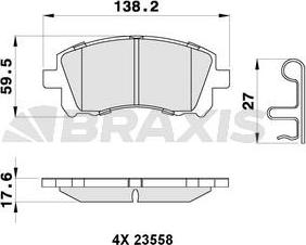 Braxis AB0288 - Kit pastiglie freno, Freno a disco autozon.pro