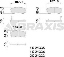 Braxis AB0239 - Kit pastiglie freno, Freno a disco autozon.pro