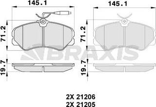 Braxis AB0235 - Kit pastiglie freno, Freno a disco autozon.pro