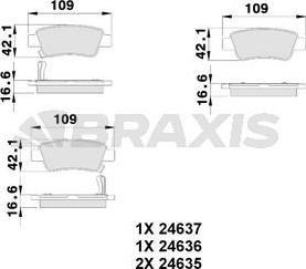 Braxis AB0232 - Kit pastiglie freno, Freno a disco autozon.pro