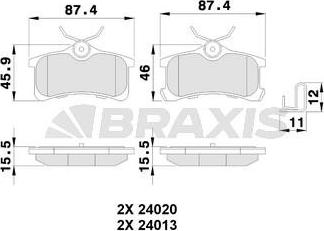 Braxis AB0237 - Kit pastiglie freno, Freno a disco autozon.pro