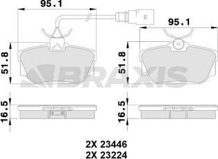 Braxis AB0229 - Kit pastiglie freno, Freno a disco autozon.pro