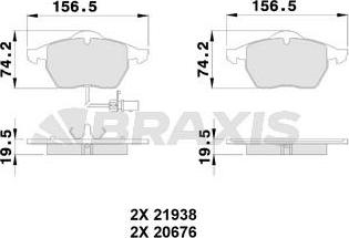 Braxis AB0224 - Kit pastiglie freno, Freno a disco autozon.pro