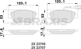 Braxis AB0228 - Kit pastiglie freno, Freno a disco autozon.pro