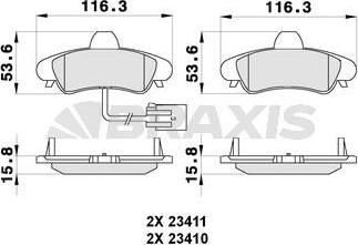 Braxis AB0276 - Kit pastiglie freno, Freno a disco autozon.pro