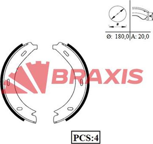 Braxis AC0040 - Kit ganasce, Freno stazionamento autozon.pro