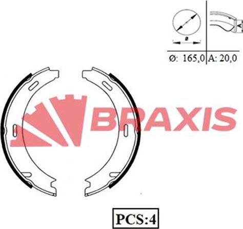 Braxis AC0041 - Kit ganasce, Freno stazionamento autozon.pro