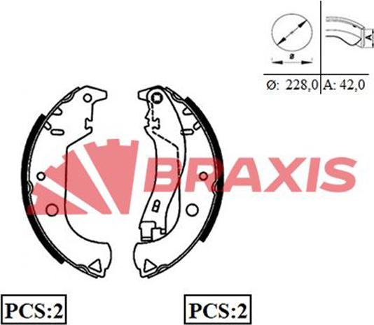 Braxis AC0050 - Kit ganasce freno autozon.pro