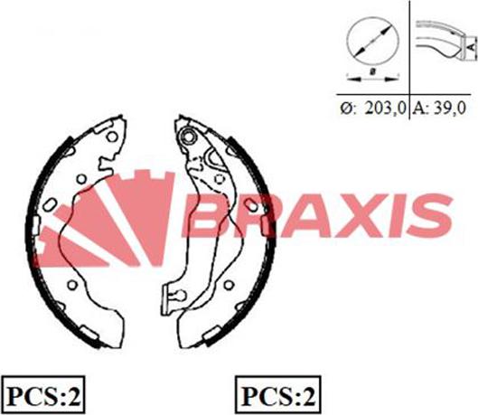 Braxis AC0058 - Kit ganasce freno autozon.pro