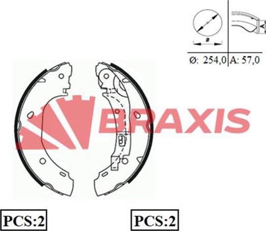 Braxis AC0064 - Kit ganasce freno autozon.pro