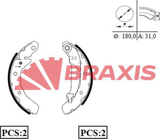 Braxis AC0060 - Kit ganasce freno autozon.pro