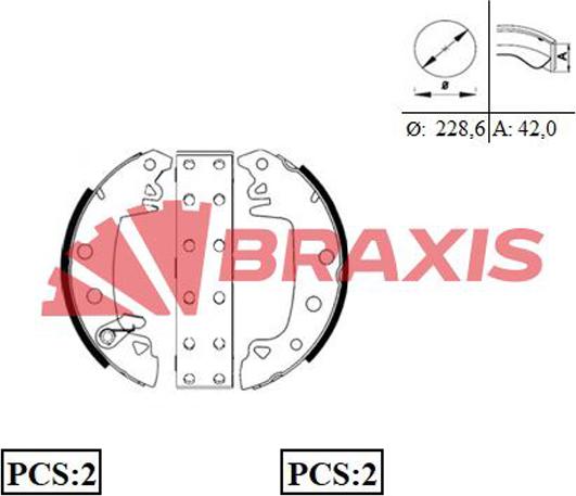 Braxis AC0002 - Kit ganasce freno autozon.pro