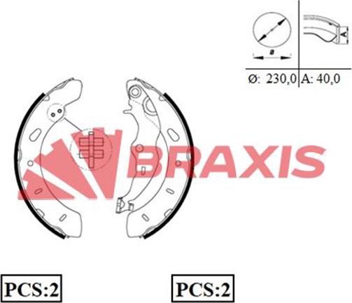 Braxis AC0089 - Kit ganasce freno autozon.pro