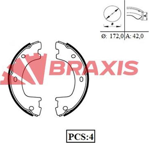 Braxis AC0084 - Kit ganasce, Freno stazionamento autozon.pro