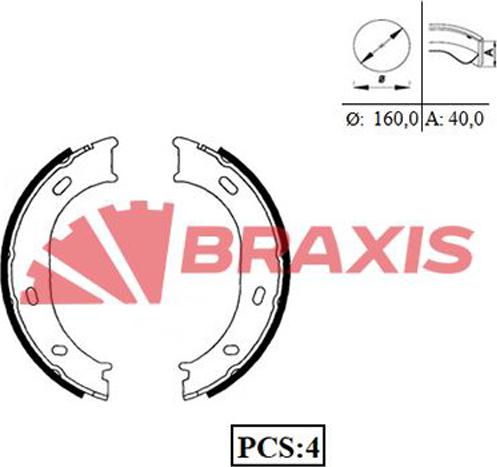 Braxis AC0039 - Kit ganasce, Freno stazionamento autozon.pro