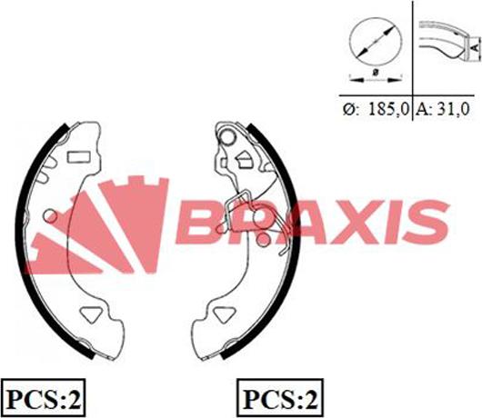 Braxis AC0031 - Kit ganasce freno autozon.pro