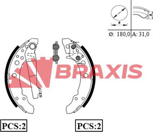 Braxis AC0033 - Kit ganasce freno autozon.pro