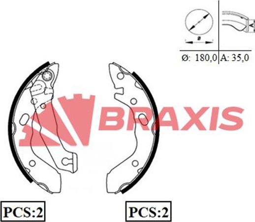 Braxis AC0032 - Kit ganasce freno autozon.pro