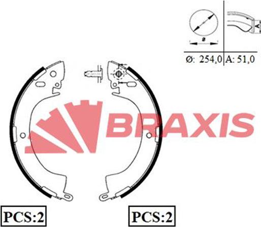 Braxis AC0022 - Kit ganasce freno autozon.pro