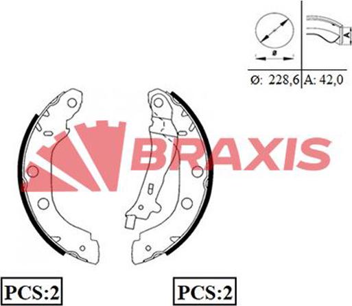 Braxis AC0027 - Kit ganasce freno autozon.pro